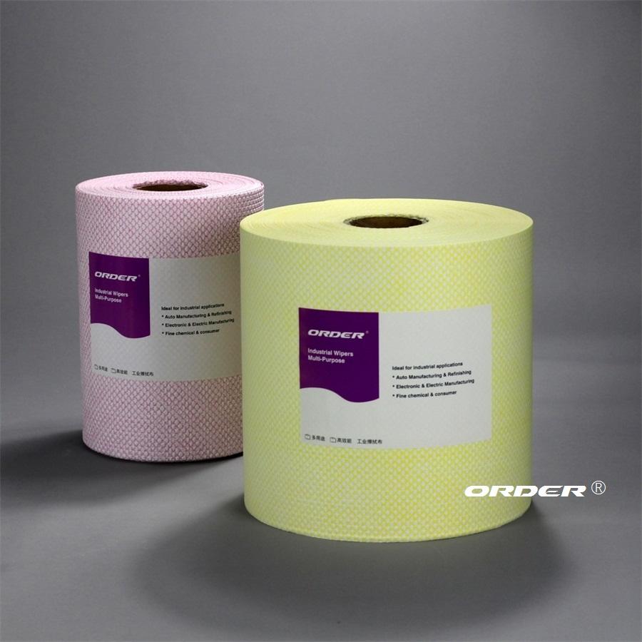 Foodservice embossing yellow Perforated Roll reusable cellulose/pp blend nonwoven household cleaning wipes