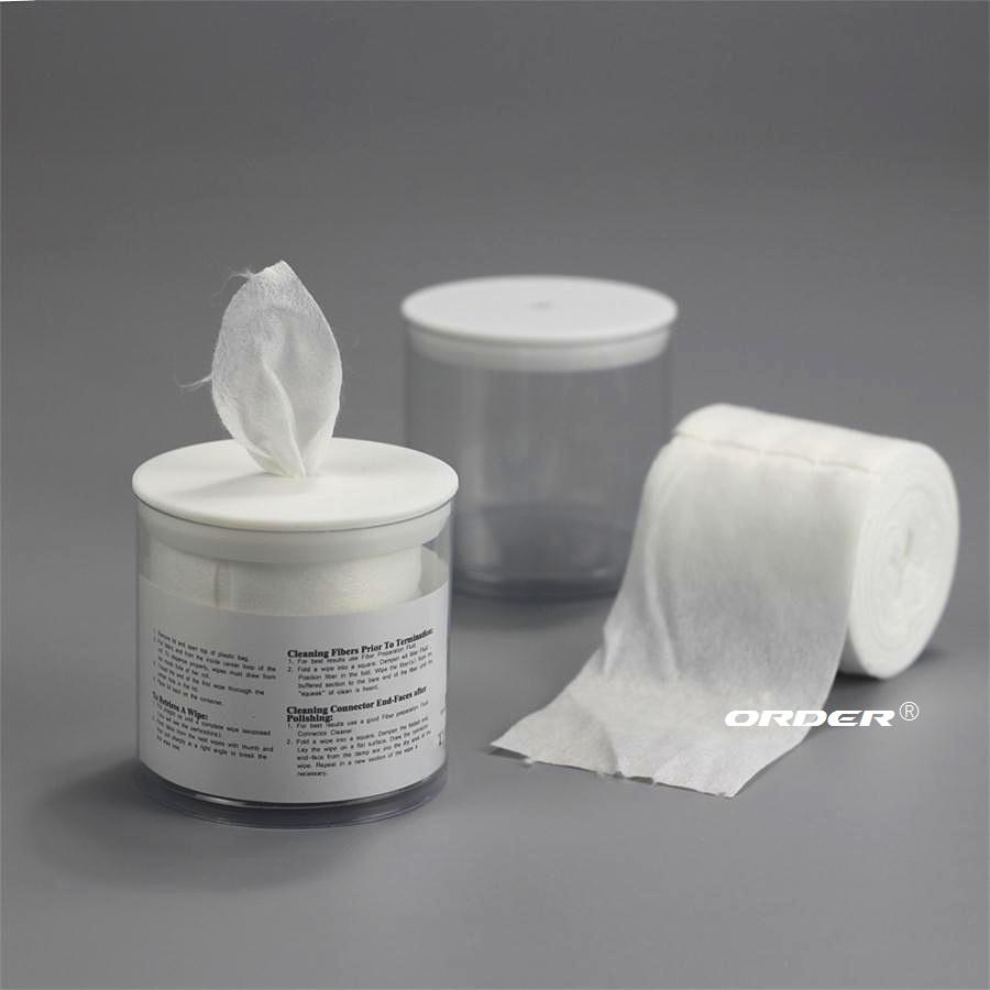 High quality Fiber Optic Centre-pull perforated roll lint-free In mini-tub dry cleaning nonwoven wipers