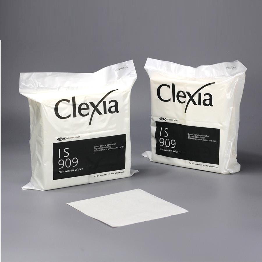 Clexia®IS909 low lint cleanroom cellulose/polyester non-woven dust-free cleaning wipers