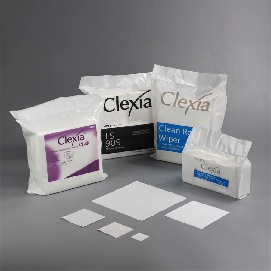 Clexia®IS909 low lint cleanroom cellulose/polyester non-woven dust-free cleaning wipers