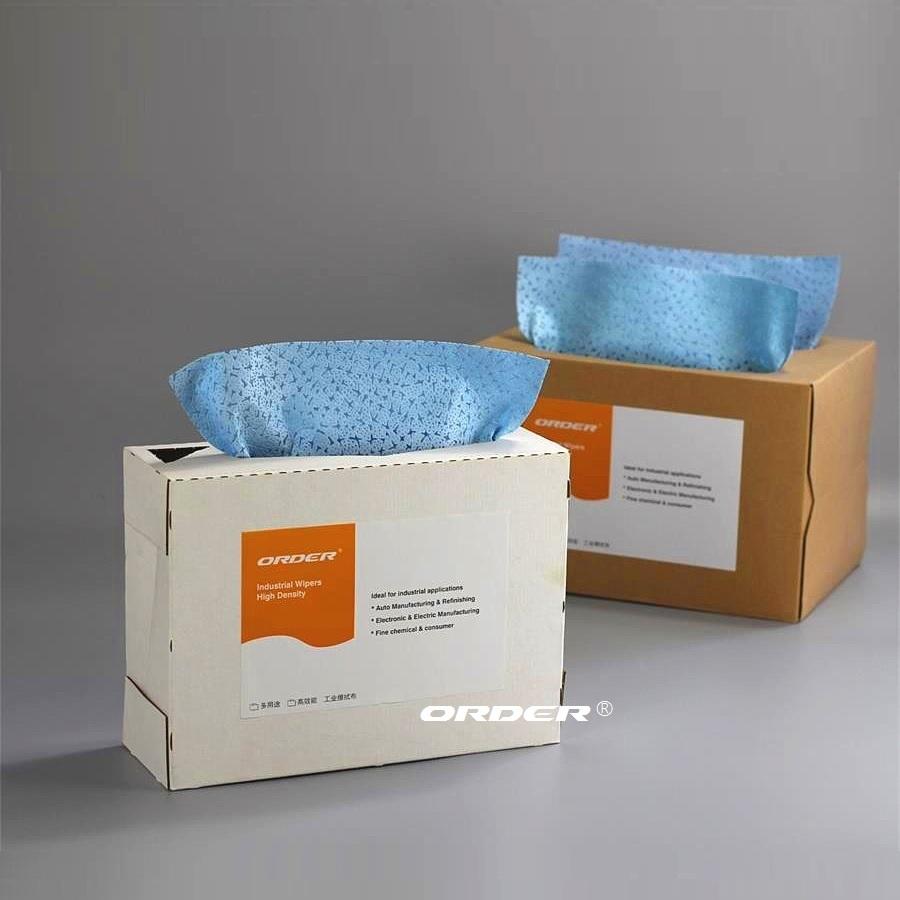ORDER® PX-3332B blue Pop-Up Box meltblown PP lint free degreasing wipes industrial cleaning cloths Wipers
