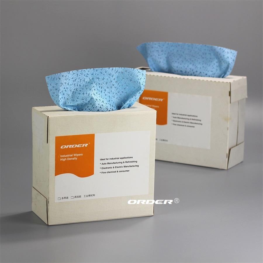 ORDER® PX-3332B blue interfolded oil absorbent Meltblown Solvent Wipes