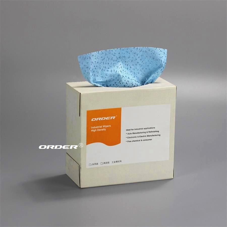 ORDER® PX-3332B blue interfolded oil absorbent Meltblown Solvent Wipes