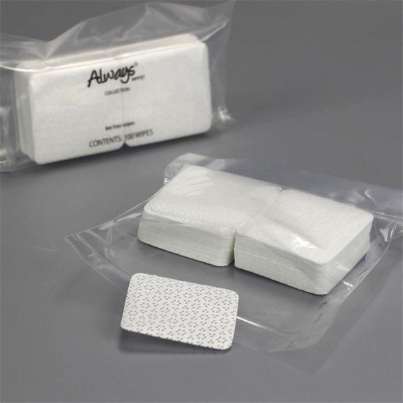 White 5cm x 5cm embossing Melt-blown PP wiping Nail Art Acrylic Gel Lint Free Nail Wipes 100pcs/bag