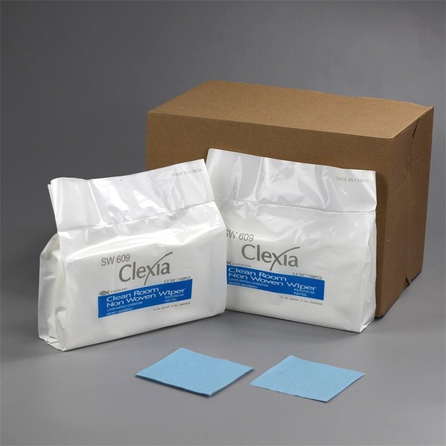 Clexia®SW604b blue cellulose/polyester non-woven cleanroom all-purpose cleaning wipes 