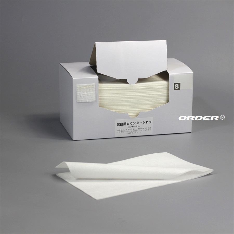 Commercial counter cloth thin type white 100 pieces,45gsm