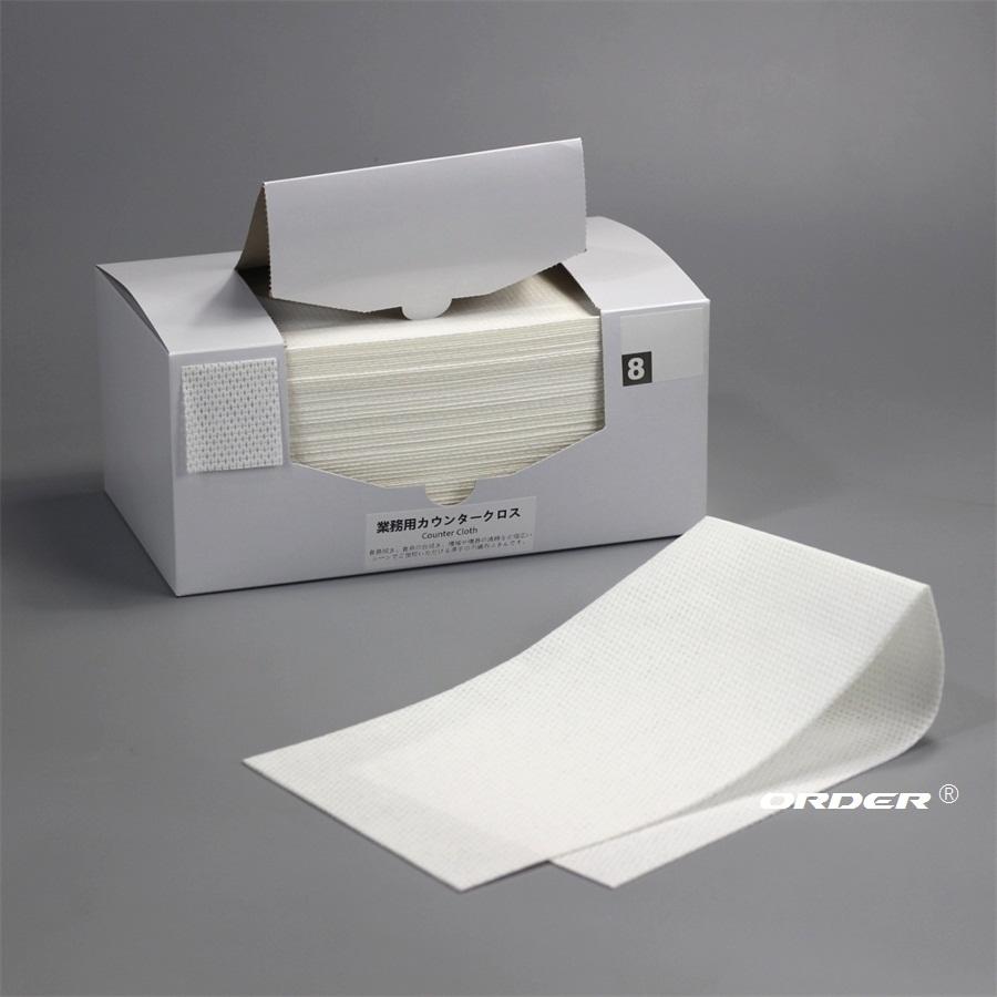 Disposable Spunlace Nonwoven Restaurant cleaning cloth thick type white 60 pieces,80gsm