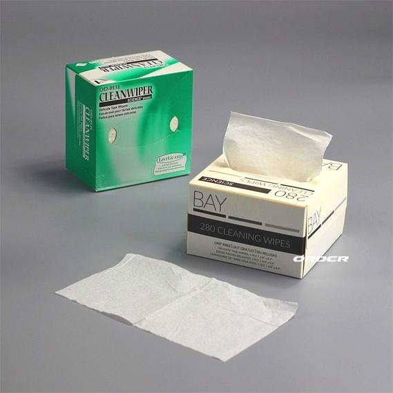 2022 All New controlled single sheet low lint delicate task optical fiber cleaning wipes tissues