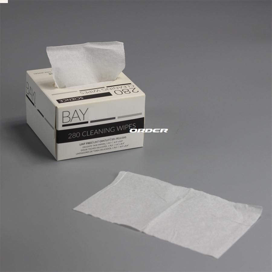 2022 All New controlled single sheet low lint delicate task optical fiber cleaning wipes tissues