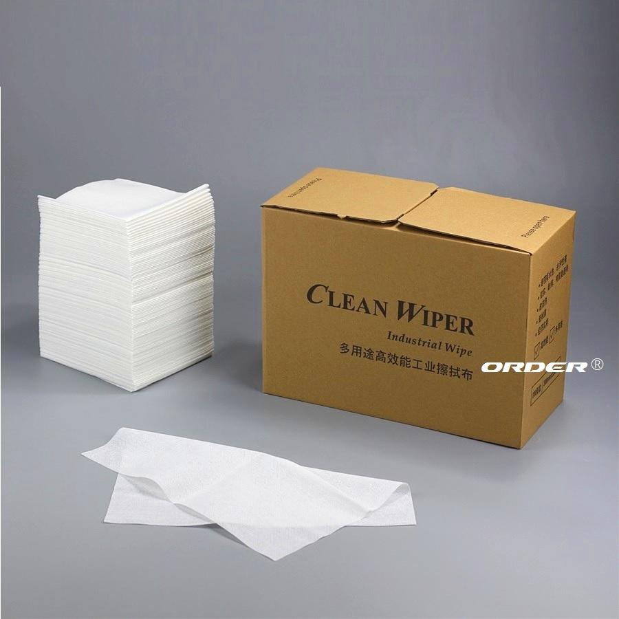 ORDER®X-6 quarter-fold stacks mesh viscose pet spunlace nonwoven fabric industrial cleaning Sealant Wipes