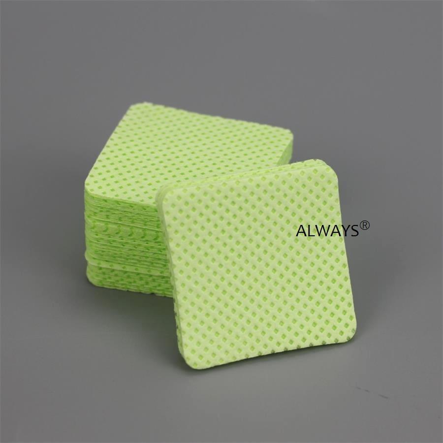 Beauty Salon 5cm x 5cm light green Meltblown PP cleaner make-up cotton nail gel polish remover cleaning wipes
