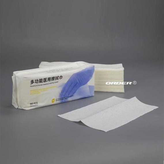 ORDER® pop-up cellulose spunlace nonwoven disposable dry cleaning cloths for medical use