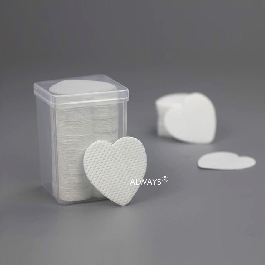 Heart Flat sheet round corner Melt-blown Polypropylene non-woven cleaning nail gel cute nail polish remover wipes