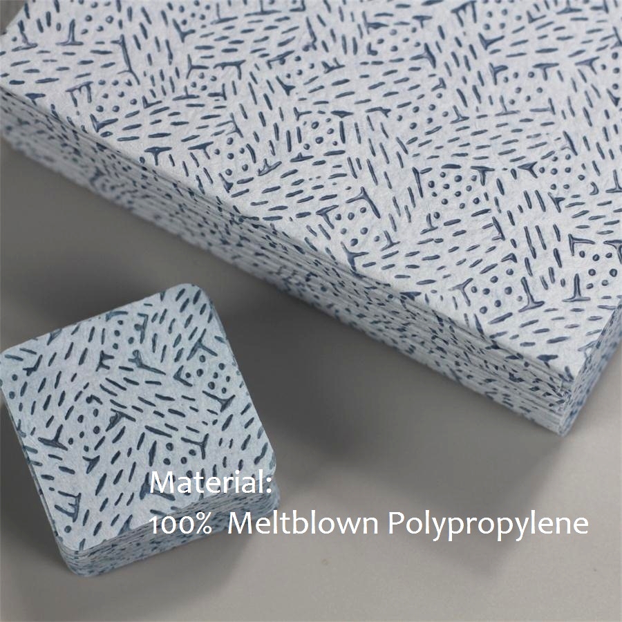 Manufacture Customized pop-up box meltblown PP nonwoven heavy duty Oil Absorb Industrial degreasing clean wipes