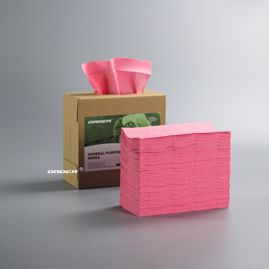 KIM-X80 Red nonwoven Composite Non woven cellulose polypropylene Strong solvent-resistant wiping Towels