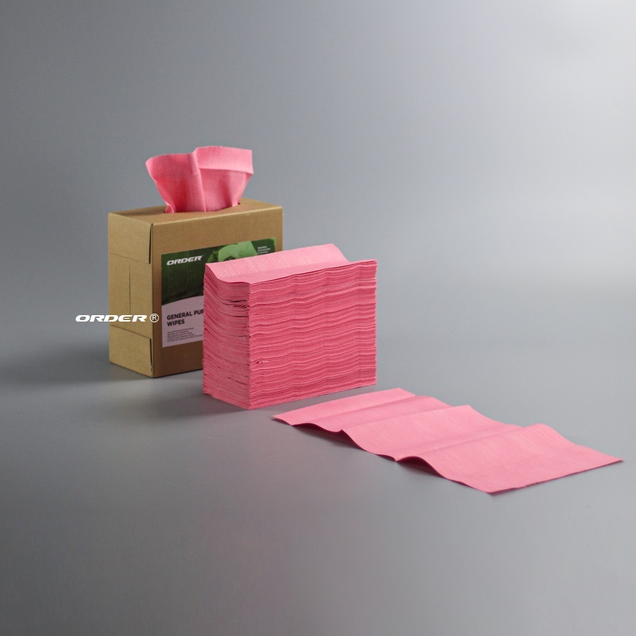 KIM-X80 Red nonwoven Composite Non woven cellulose polypropylene Strong solvent-resistant wiping Towels