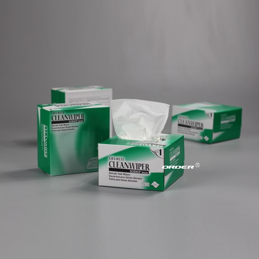 1-Ply White 4.4 x 8.4 280PCS Box in Delicate Task Low lint Anti-static Optical Lens cleaning wipers tissues