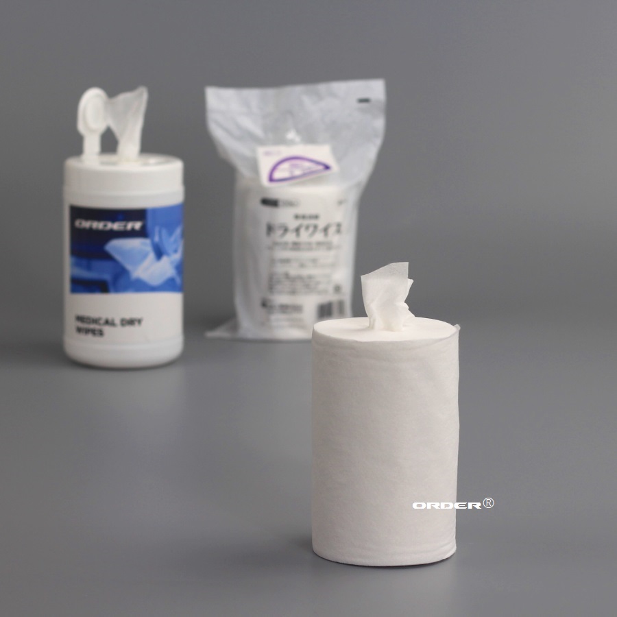 Pull-Out Perforated Rayon Viscose Spunlace Non-woven Dry Roll Wipes with Canister