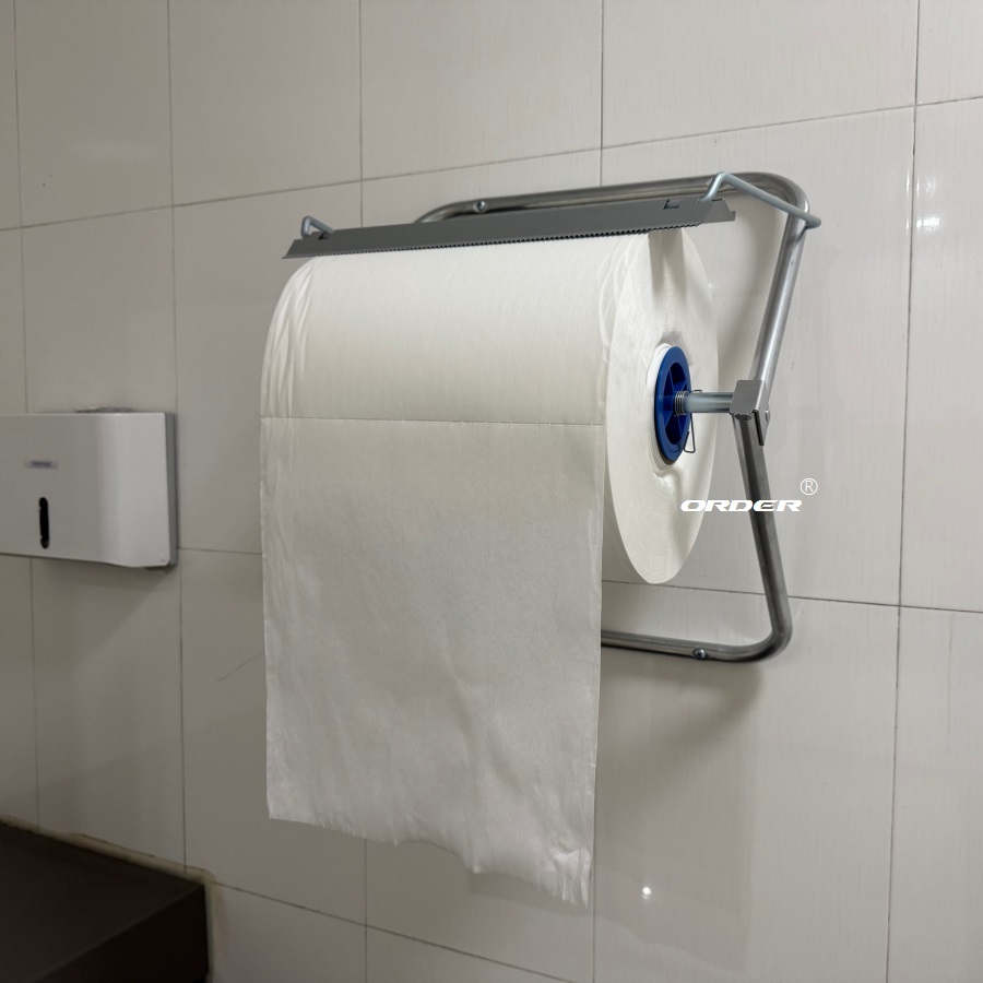 ORDER®Galvanized Steel Wall Stand wipes Roll Holder For Workshop Jumbo Rolls Wiping cloths Dispensers