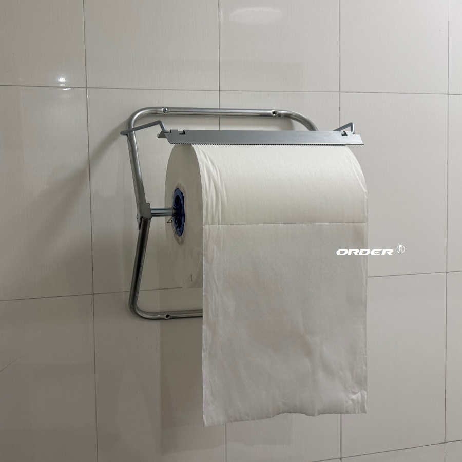 ORDER®Galvanized Steel Wall Stand wipes Roll Holder For Workshop Jumbo Rolls Wiping cloths Dispensers